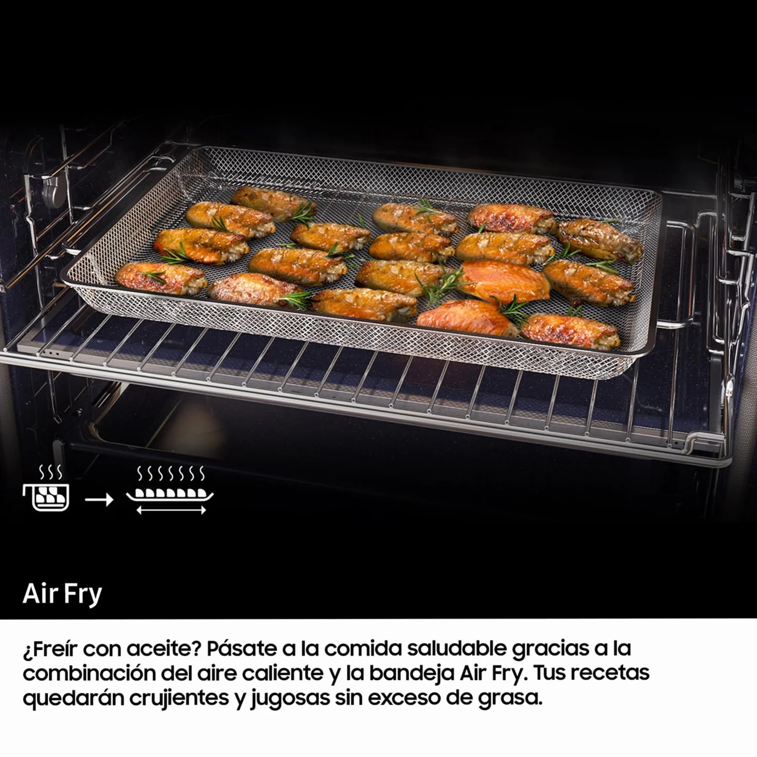 Samsung NV7B5750TDK, Horno Pirolítico 76L Dual Cook Negro [Clase de eficiencia energética A+]