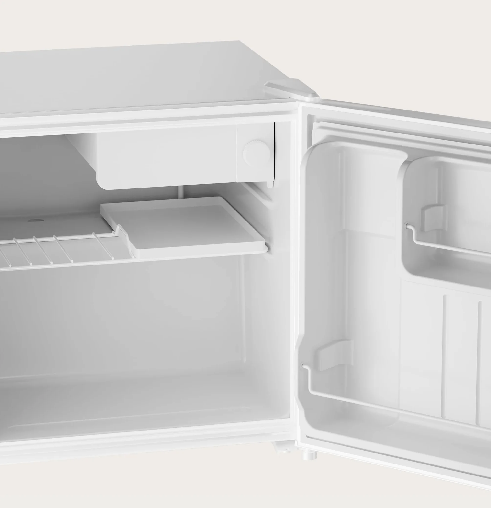 EVVO Frigorífico Mini F22 46 L Blanco Bajo Consumo 80 kWh/año 41 dB Compacto 48,5 cm