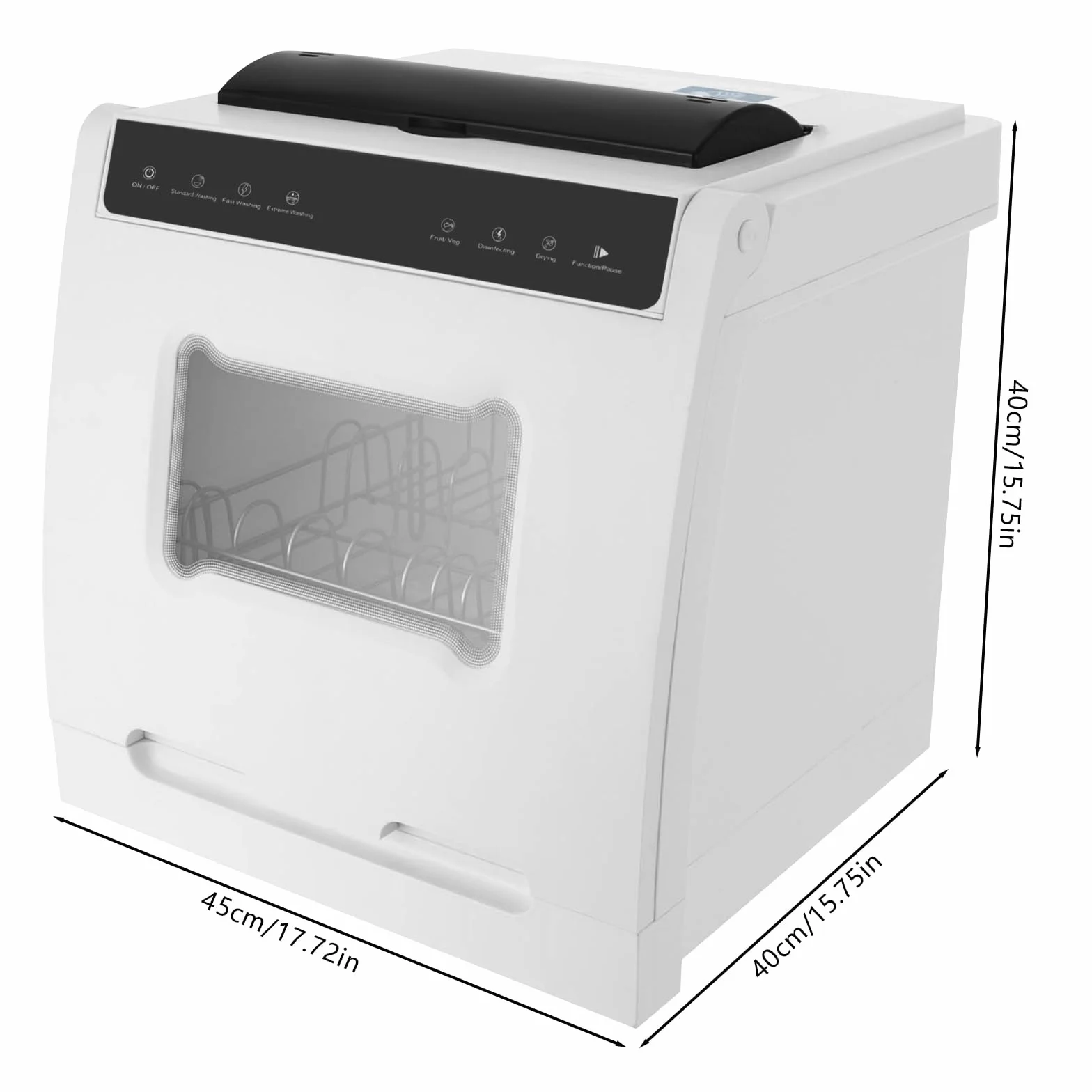Lavavajillas portátil de encimera, lavavajillas de mesa con cuatro modos de lavado, lavado estándar, lavado rápido, lavado extremo y frutas y verduras,360° doble vaporización, mini