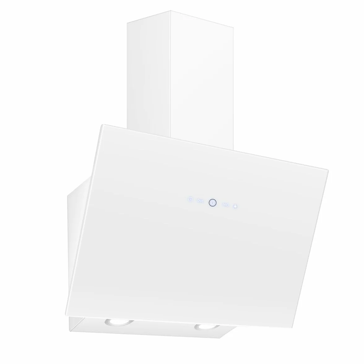 SNDOAS Campana Extractora 60cm, 700 m³/h Campanas Extractoras Cocina Silenciosa, 3 Velocidades de Potencia, Dos Modos de Ventilación, Función de Apagado Retardada, Vidrio Blanco