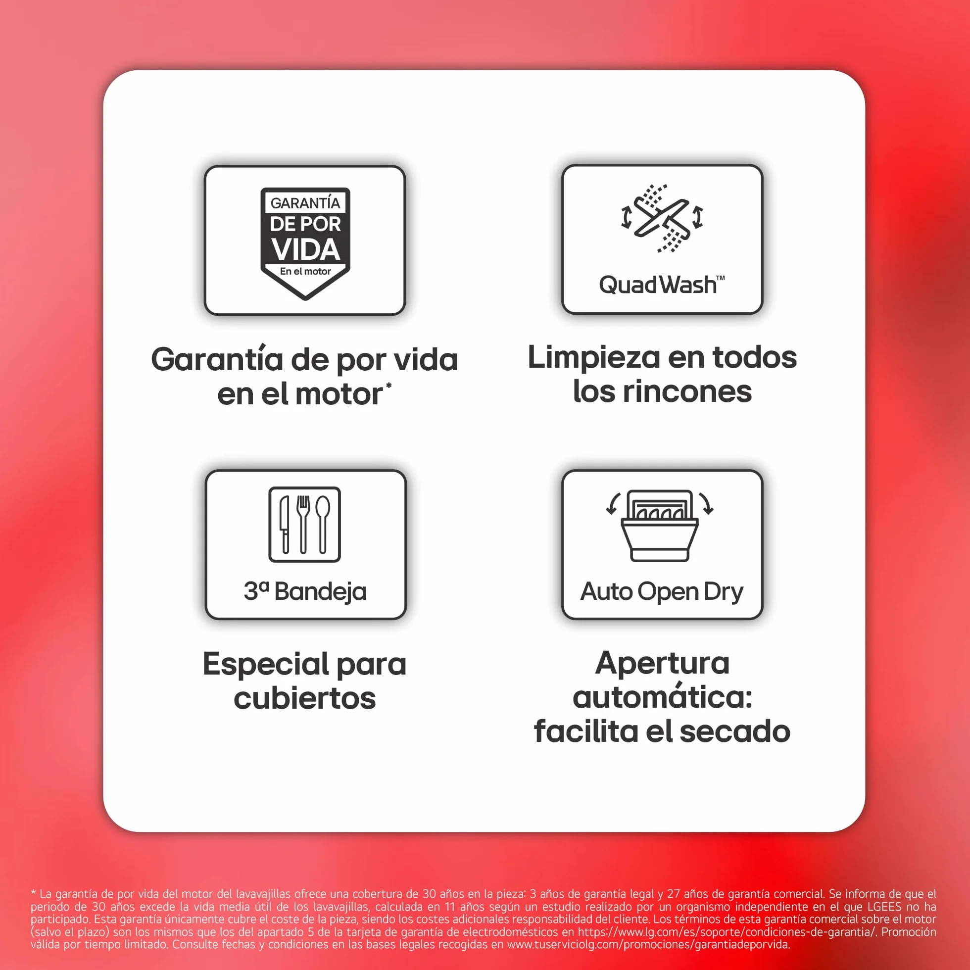 LG DF273FV Lavavajillas QuadWash Steam EasyRack Bandeja Cubiertos Smart Diagnosis Apertura Automática A 14 Inox Antihuellas