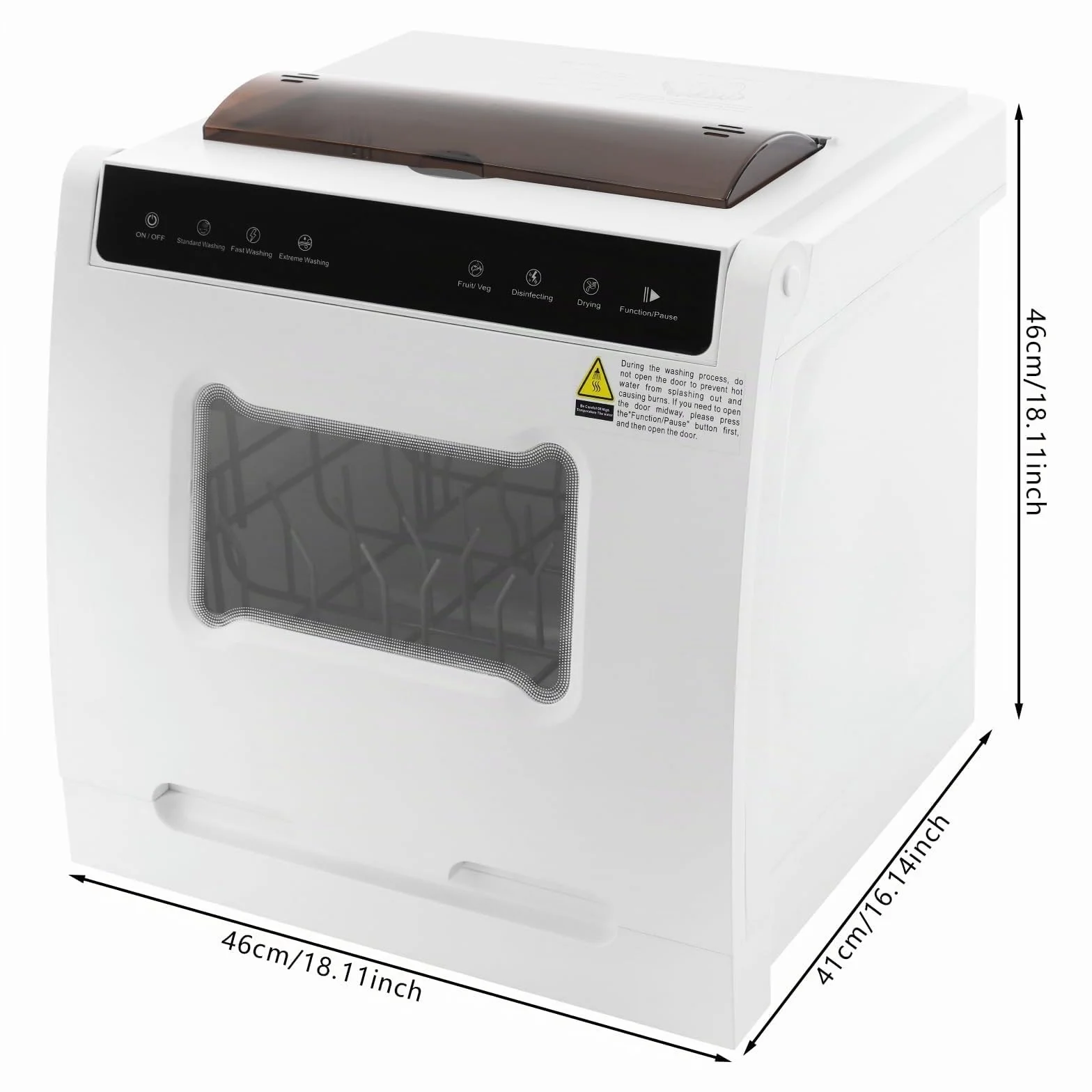 Lavavajillas de mesa con pantalla táctil Mini lavavajillas 6 programas lavavajillas 4-6 personas multifuncional camping lavavajillas autocaravana gadgets portátil Dishwasher 46 x 41 x 46 cm