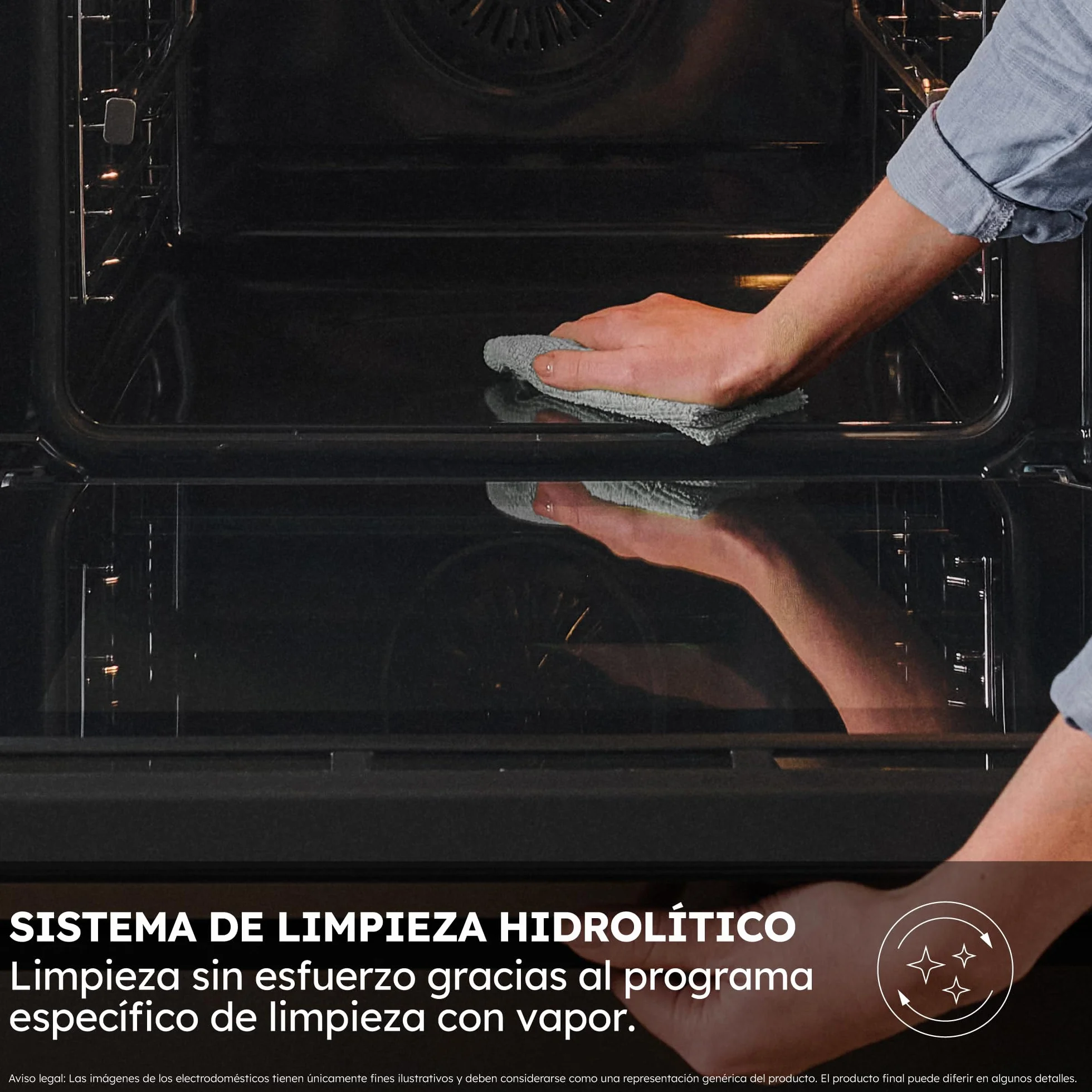 Haier ID Series 2 H6 ID2P3T1HTX - Horno Multifunción Hidrolítico, 78L, Cocción multinivel, 9 Funciones, Display táctil y mandos giratorios, Guía Telescópica, 2 Cristales en puerta, Negro e Inox