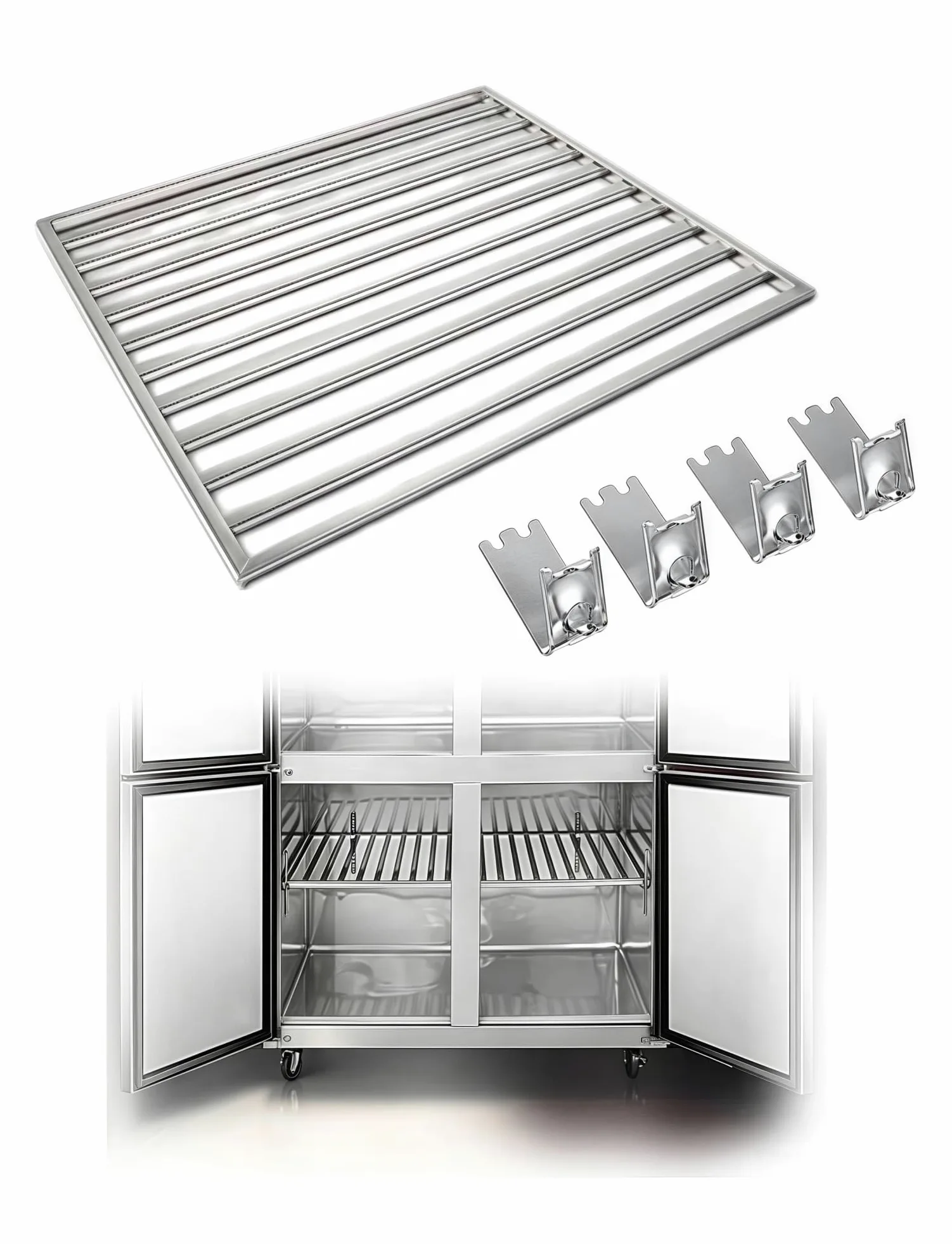 Genérico Estante Congelador Profesional, Separador Frigorífico Vitrina | Fácil de limpiar; diseño desmontable; 3.5 cm de separación; compatible con equipos comerciales(75x60 cm)